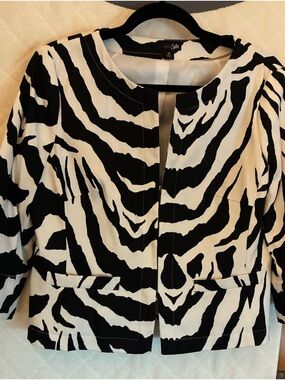 East 5th Black and White Zebra Print Jacket